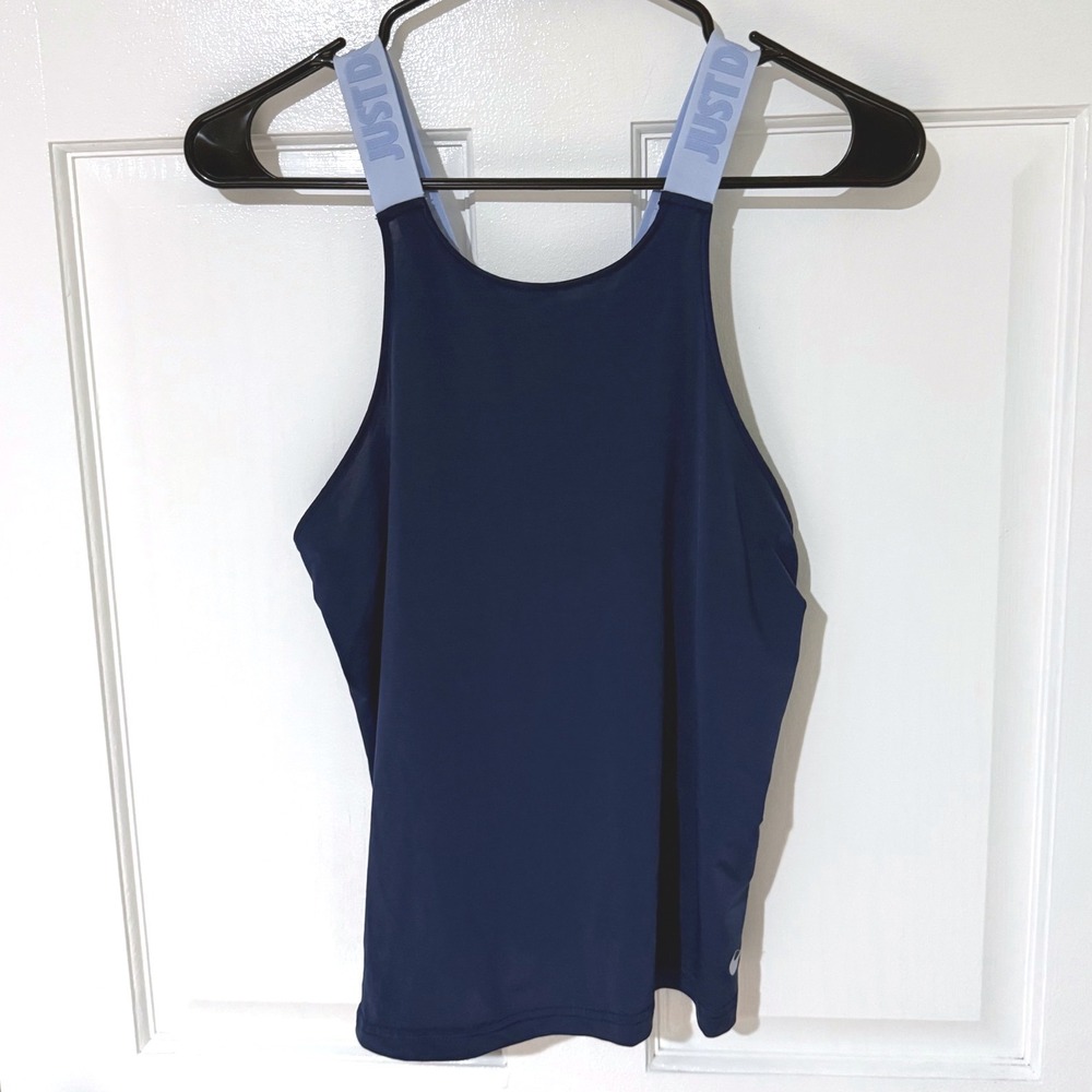 Nike Womens Dri-FIT‎ Navy Blue Just Do It Strap Tank Top Small